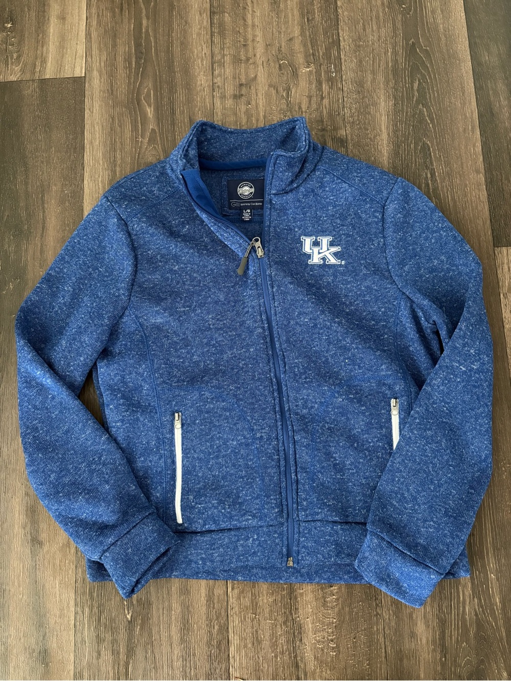 UK Blue Full-Zip Jacket with Embroidered Logo